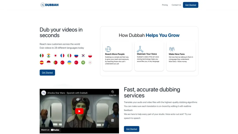 Dubbah Co website screenshot