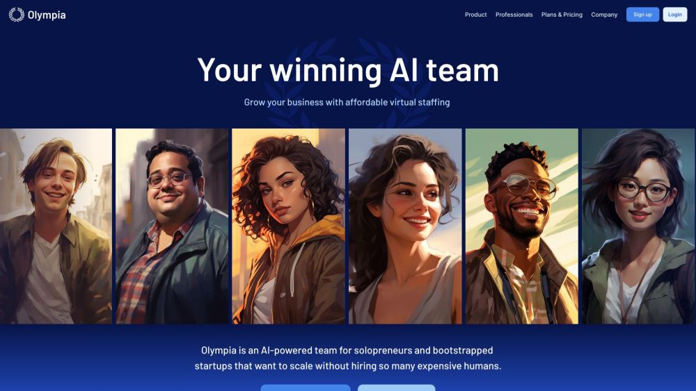 Olympia website screenshot