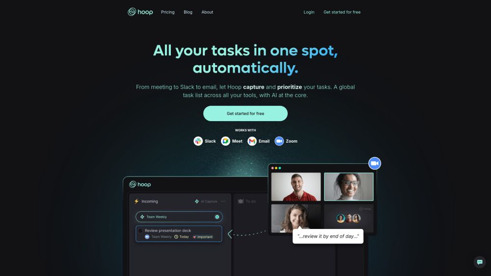 Hoop website screenshot