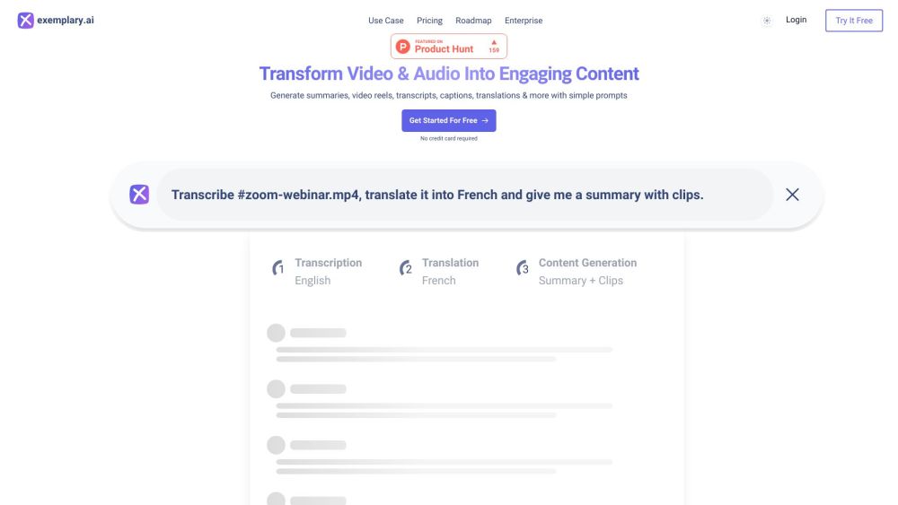 Exemplary Ai website screenshot
