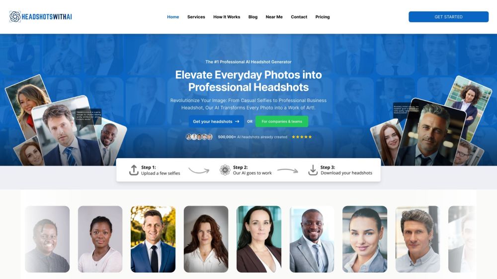 Headshotswithai website screenshot