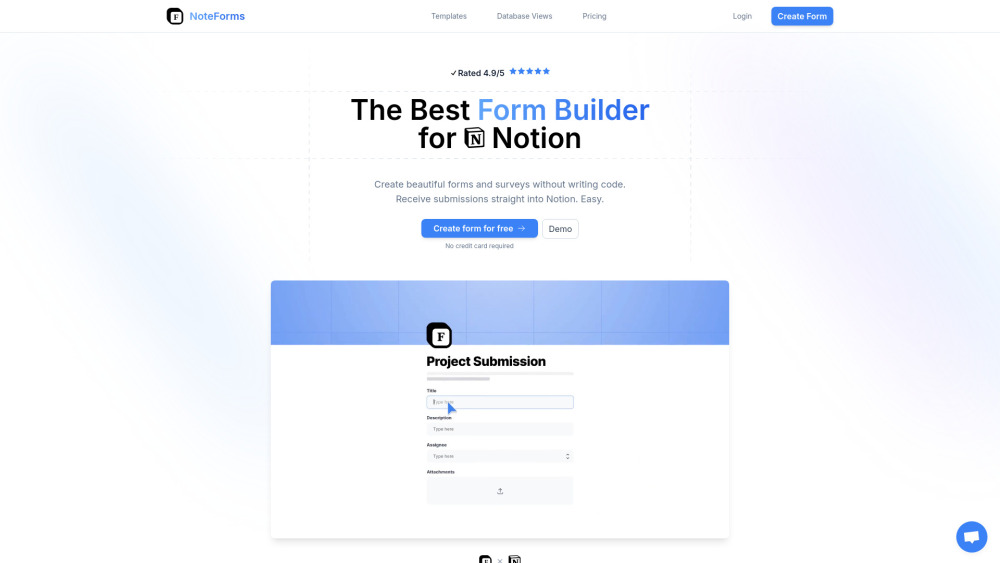 Noteforms website screenshot