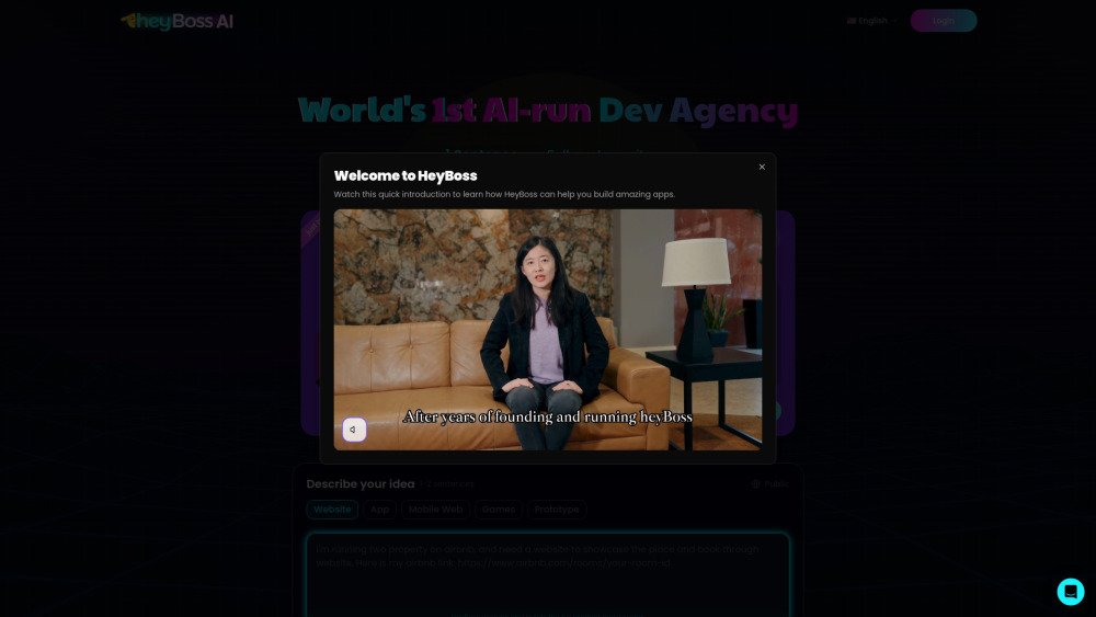 Heyboss website screenshot