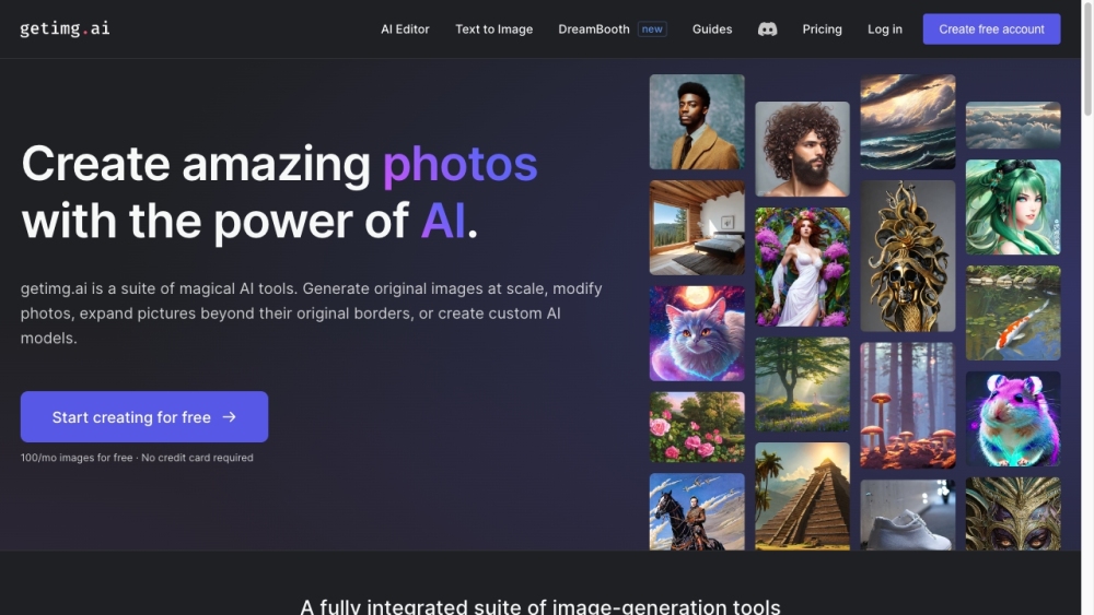 Getimg Ai website screenshot