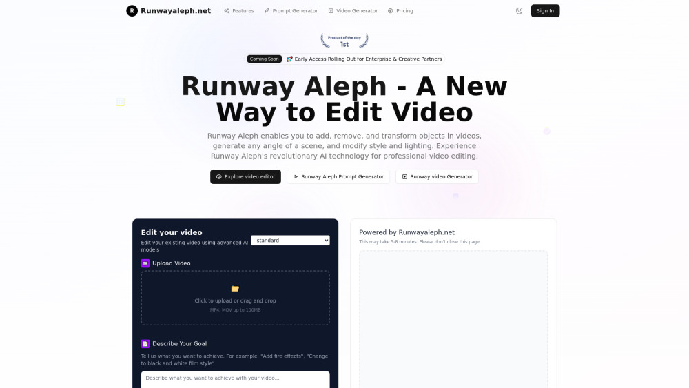 Runwayaleph Net website screenshot