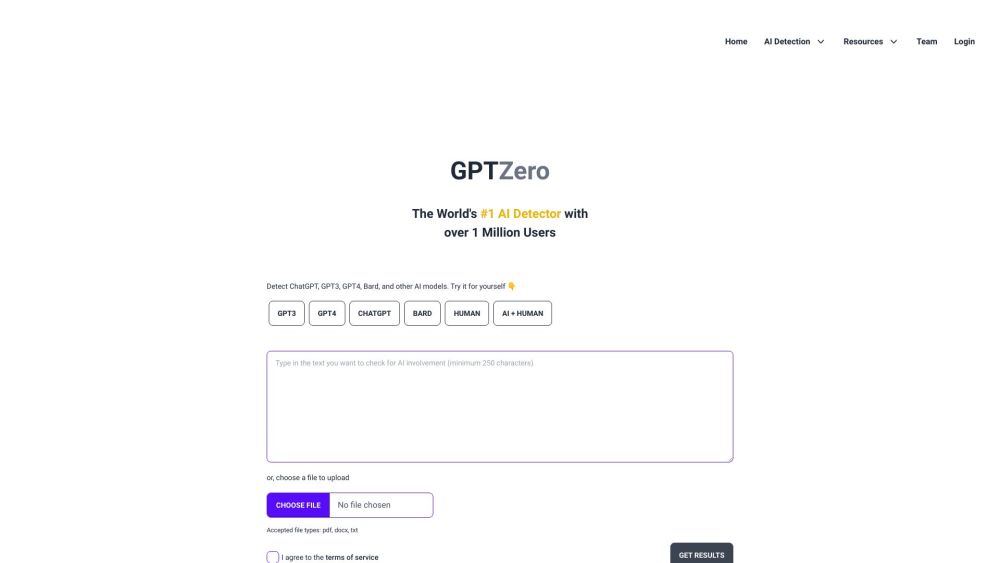 Gptzero Me website screenshot
