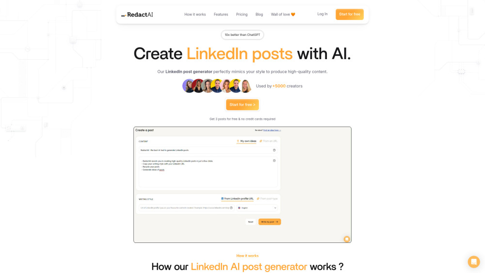 Redactai Io website screenshot