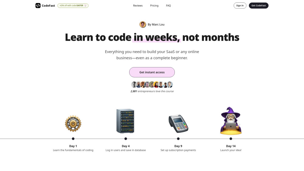 Codefast website screenshot