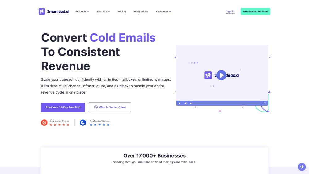 Smartlead Ai website screenshot