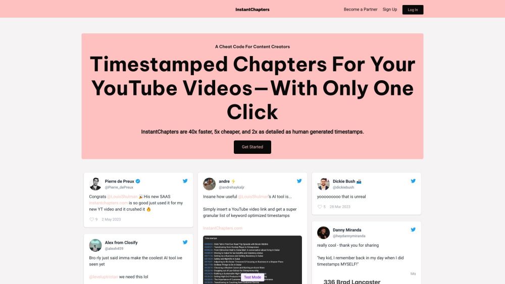 Instantchapters website screenshot