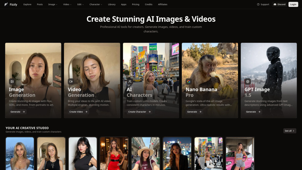 Fizzly Ai website screenshot