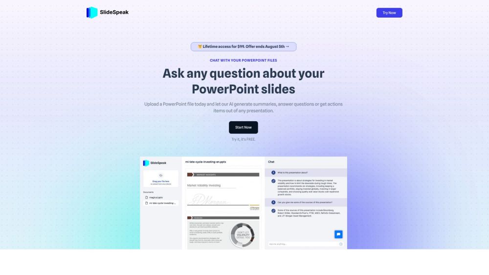 Slidespeak website screenshot