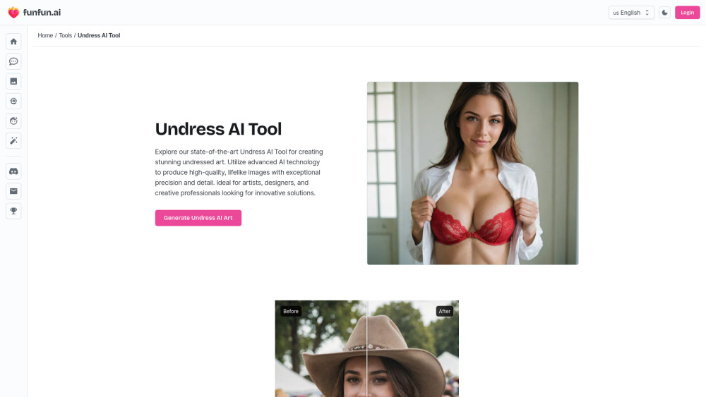 Nudify By Funfun Ai website screenshot