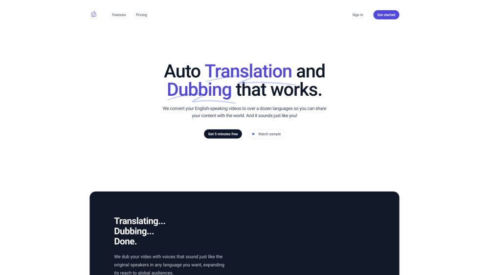 Translate This Video website screenshot