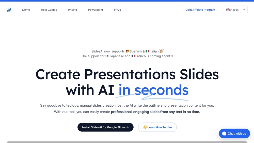 Slidesai website screenshot
