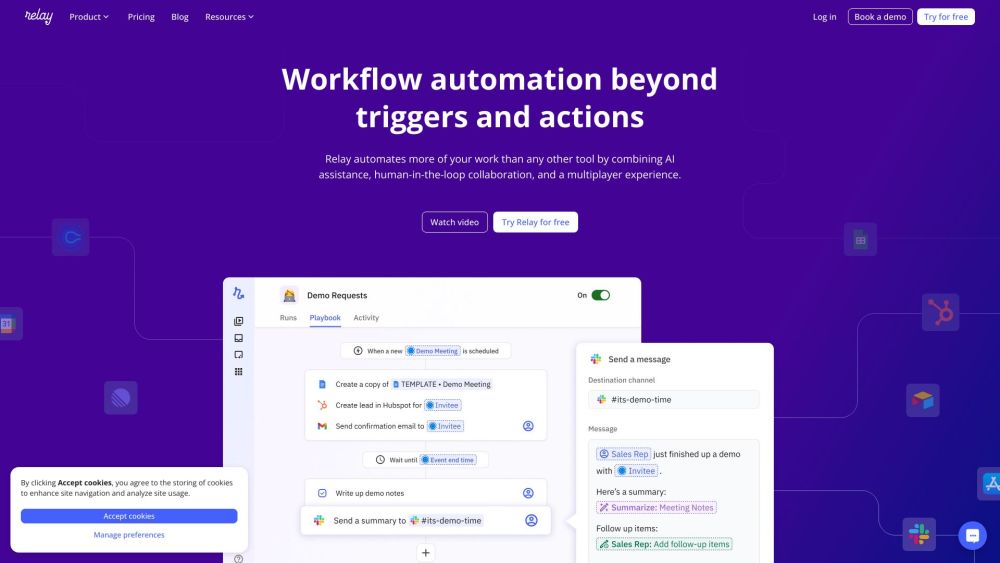 Relay App website screenshot