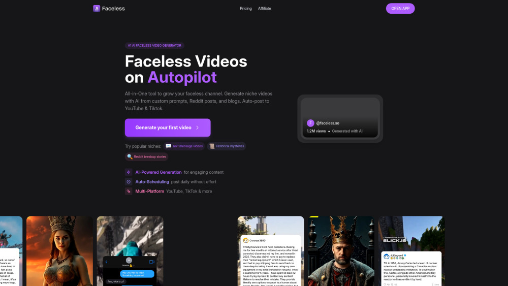 Faceless So website screenshot