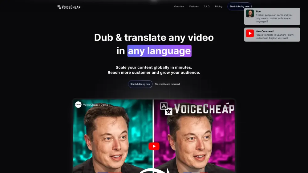 Voicecheap website screenshot