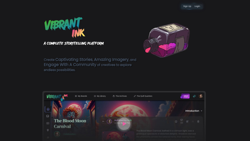 Vibrant Ink website screenshot