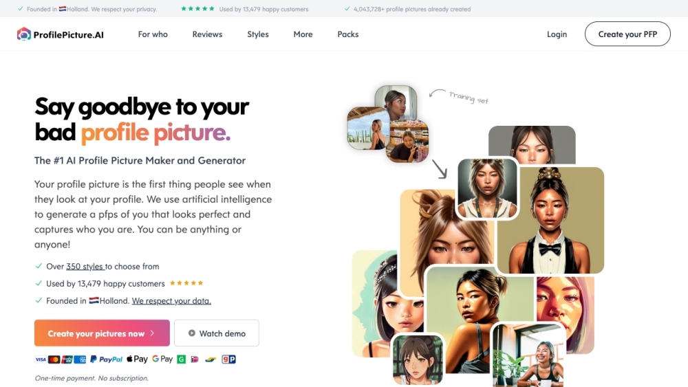 Profile Picture Ai website screenshot