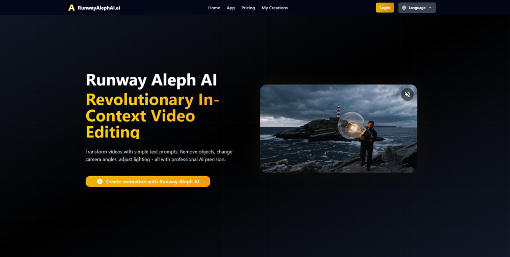 Runway Aleph Ai 1 website screenshot