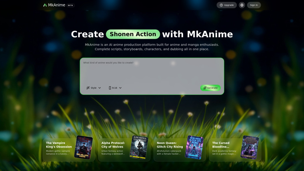 Mkanime website screenshot
