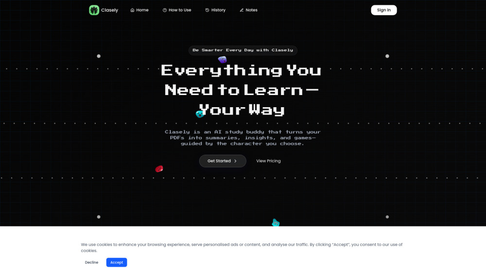 Clasely V1 website screenshot
