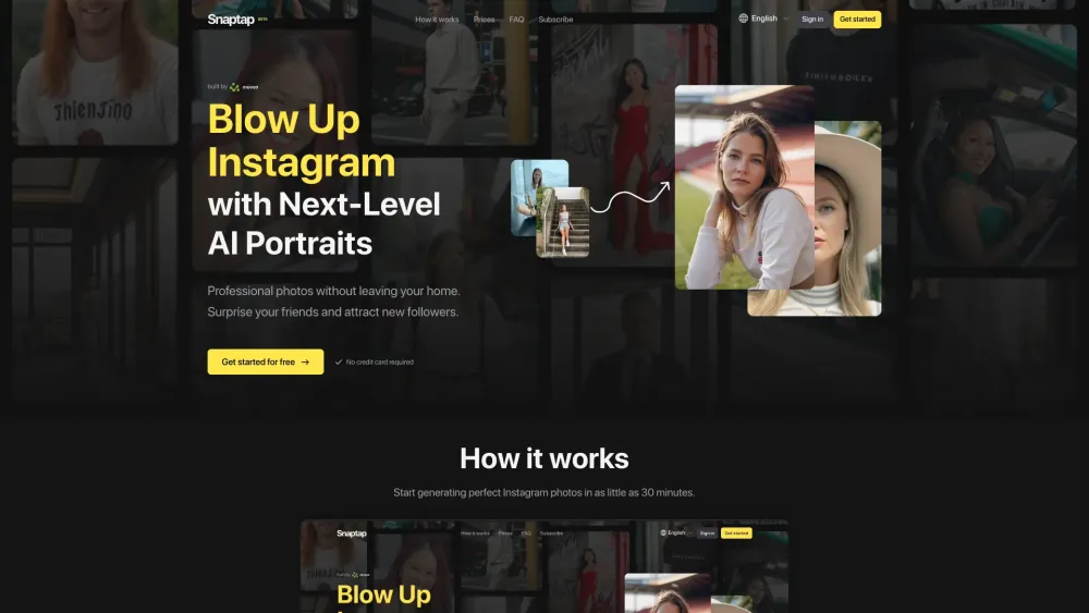 Snaptap Ai website screenshot