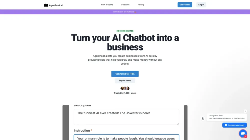 Agenthost Ai website screenshot