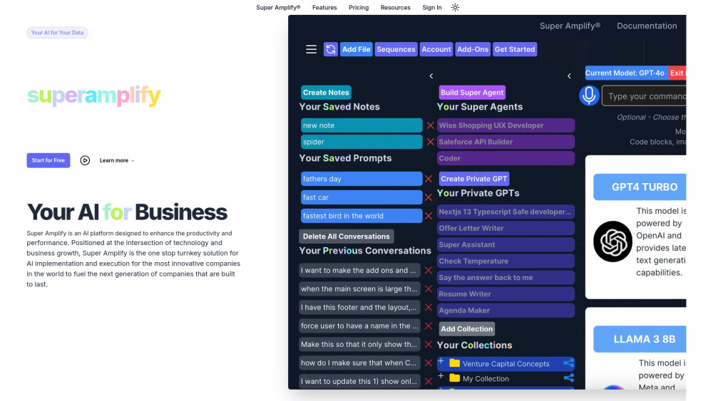 Super Amplify website screenshot
