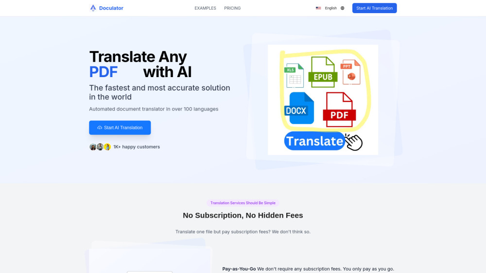 Doculator website screenshot