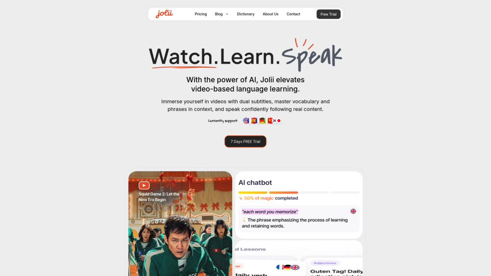 Jolii Ai website screenshot