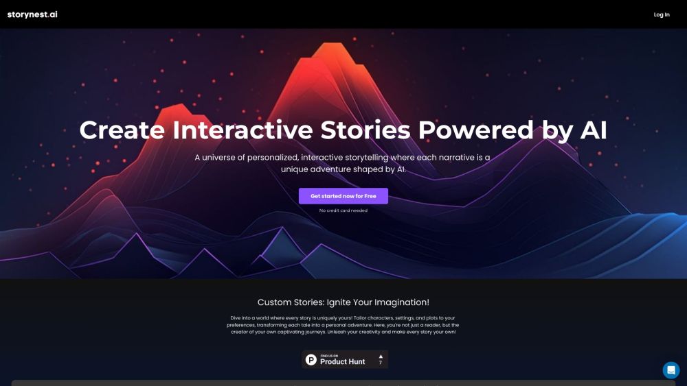 Storynest Ai website screenshot