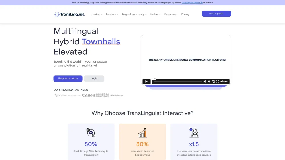 TransLinguist website screenshot