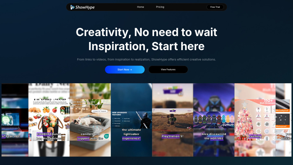 ShowHypeAI website screenshot