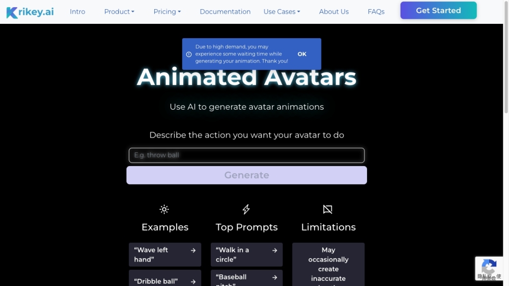 Krikey Ai website screenshot