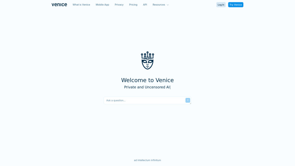 Venice Ai website screenshot