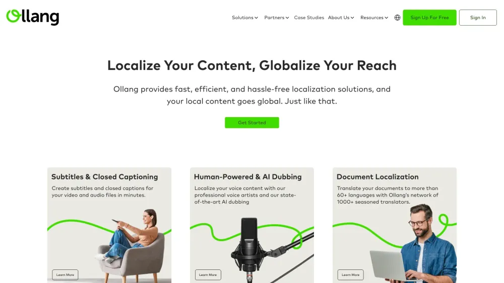 Ollang Com website screenshot