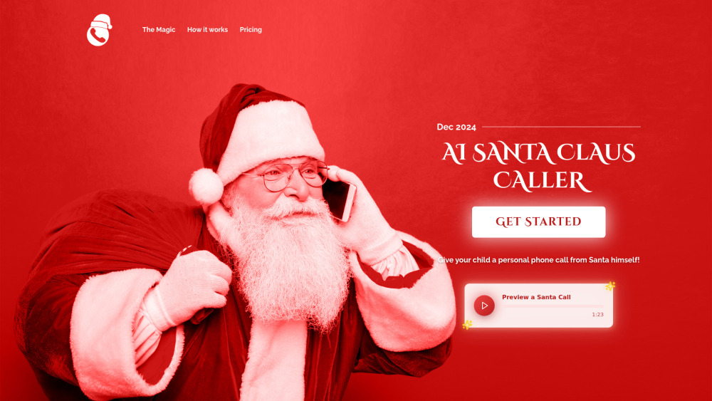 Santa Claus Is Calling website screenshot