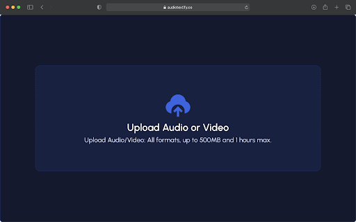 Audio Textify website screenshot