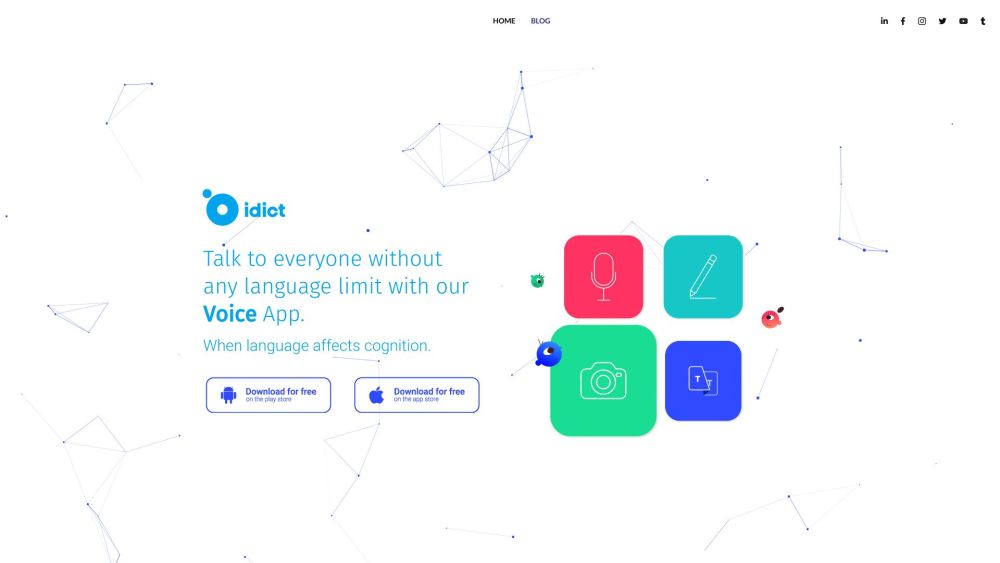 Idict website screenshot