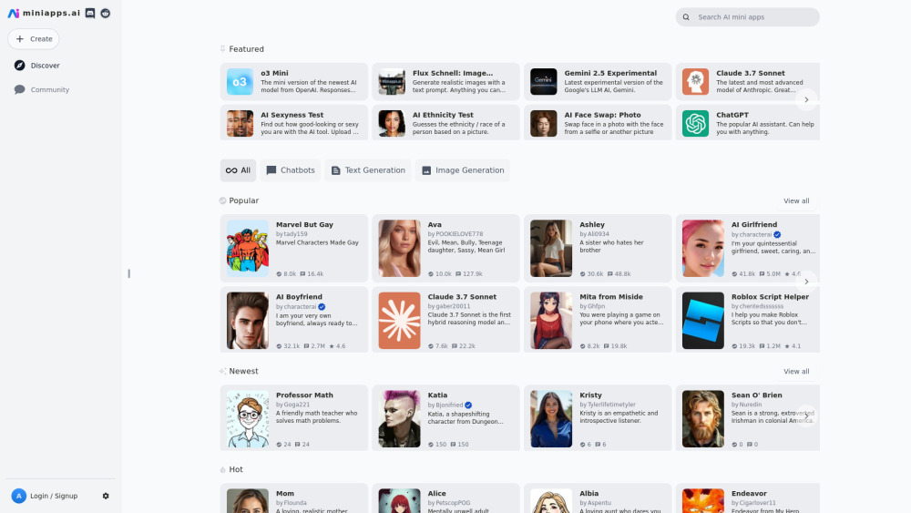 Miniapps Ai website screenshot