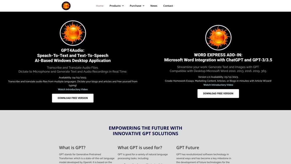 Word Express website screenshot