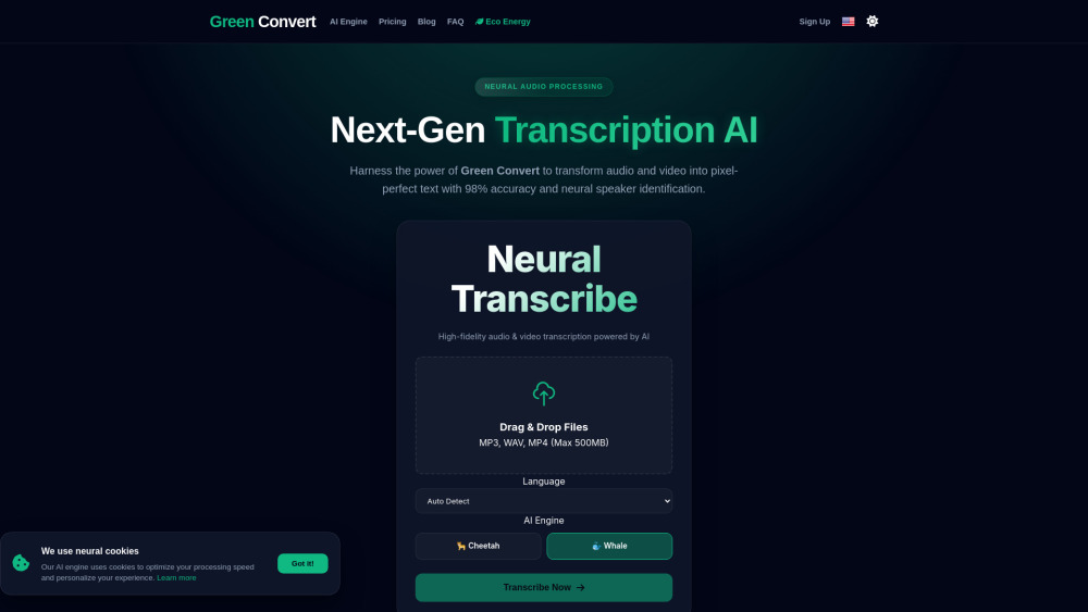 Greenconvert website screenshot