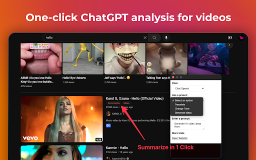 Videomind Quick Chatgpt For Youtube website screenshot