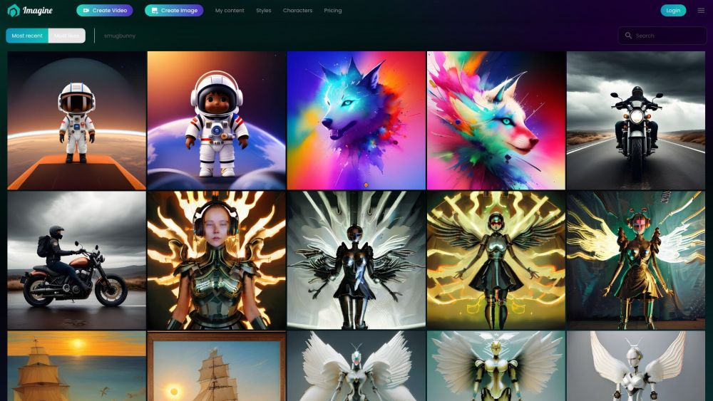 Imagineapp website screenshot