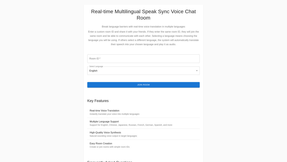 Speaksyncs website screenshot