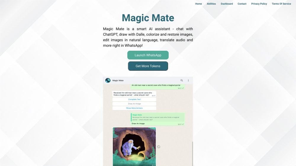 Magic Mate website screenshot