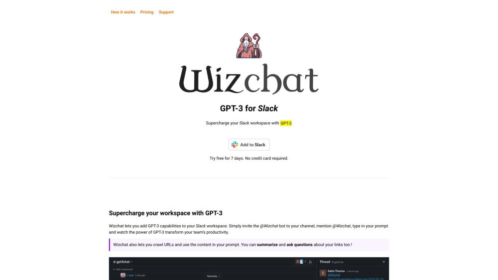 Wizchat website screenshot