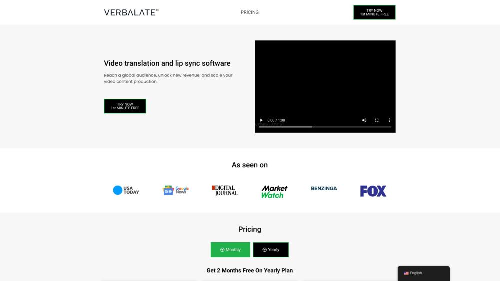 Verbalate website screenshot
